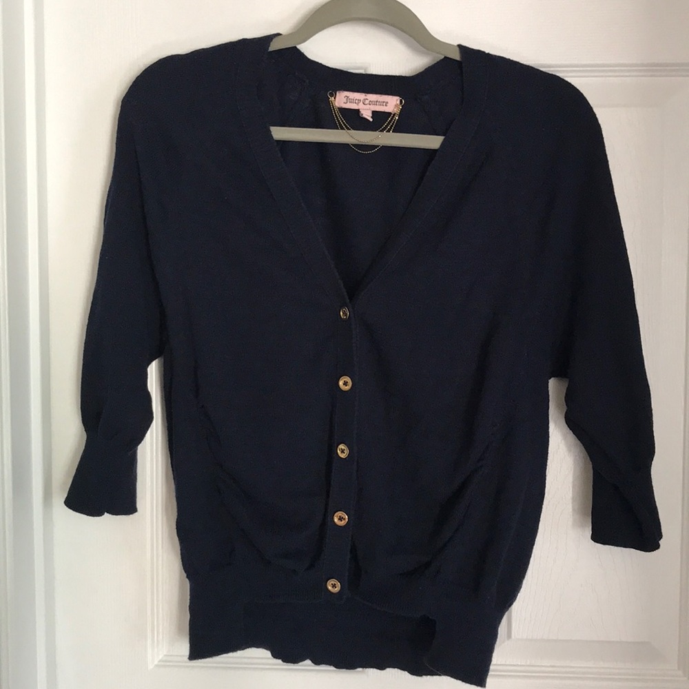 Juicy Couture Navy Blue Button-up Cardigan S